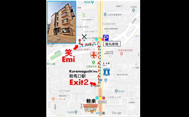 京都市北区　ワンフロア貸切レンタルスペース　キッチン付きリビングダイニング・和室多目的フリースペース・茶室のアクセス1