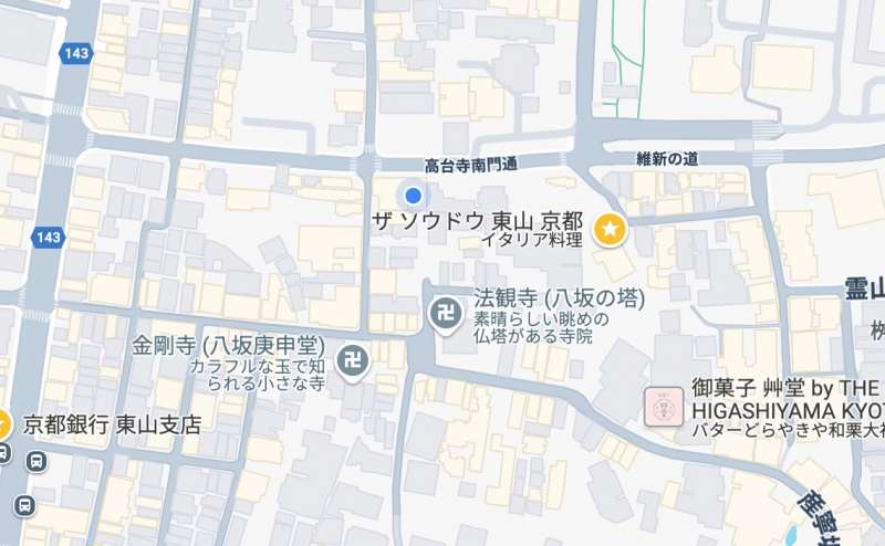 THE SODOH HIGASHIYAMA KYOTOのアクセス1